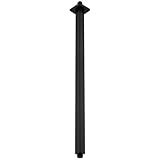 BESTILL 24 Inch Matte Black Ceiling Mount Shower Arm and Flange, Square Rain Shower Head Arm