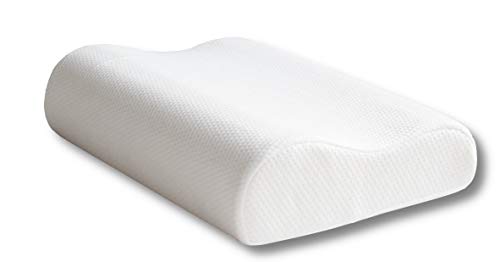 Image of Grin Health Cervical Pillow for Neck Pain Relief, Dual-Height Contour Pillow for Spondylitis Neck, Back & Side Sleepers- Orthopedic Memory Foam Pillow for Sleeping (Slim)