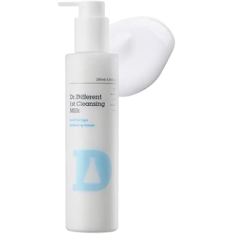 Dr. Different Cleansing Milk for Dry, Sensitive Skin - Hydrating Makeup Cleanser with Sunflower Seed Oil - Clean Makeup & Impurities - pH Balancing Cleanser for Sensitive & Dry Skin, 6.76 fl.oz. Cover