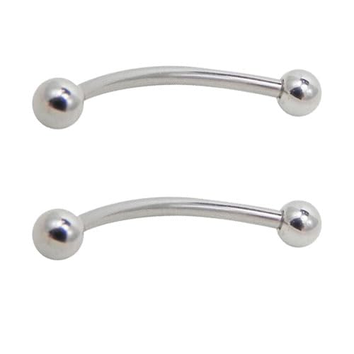 DENI 2 piercings para la punta de la lengua, largo de la barra 13mm y grosor 1,2mm, antialergico