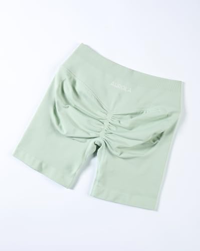 Image of AUROLA Influence Workout Shorts for Women,2.5 3.5 4.5 5.5 6.5 No Roll Up Squat Proof Scrunch Seamless Compression Gym Short
