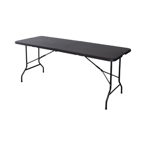 LOOMBER Mesa Plegable 1.80 m Tipo Portafolio de Plástico Resistente | Mesa de Comedor para Jardín, Eventos y Trabajo | Uso Rudo, Fácil Transporte...