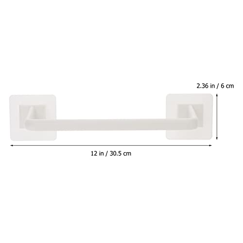 Doitool Bathroom Hand Towel Holder Modern No Drill Single Towel Rod Rack Hanging Bath Towel Shelf Bathroom Towel Hanger For Hotel Home, White, 34Cm #TOP3