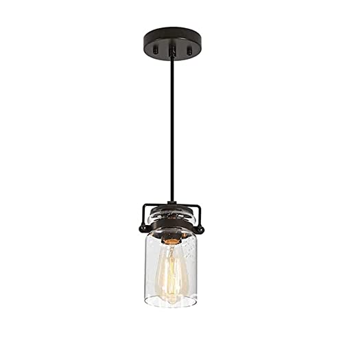 HXYSXHJUO Lámparas Colgantes de Estilo Industrial con Pantalla de Vidrio Transparente para Cocina, lámparas Colgantes sobre Isla, candelabros de Techo de Hierro Forjado, lámpara para fregade