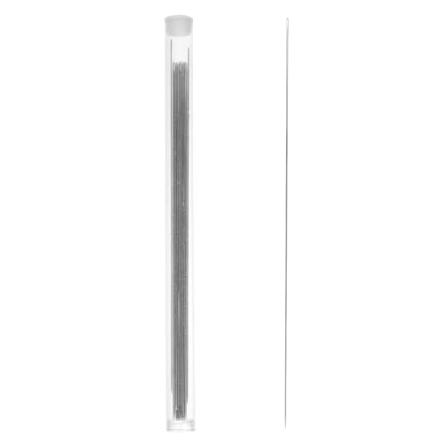Exceart 20 agujas de perlas con botella de metal, agujas de puntada, agujas de coser, agujas de punto, manualidades, joyería, accesorios (150 cm)