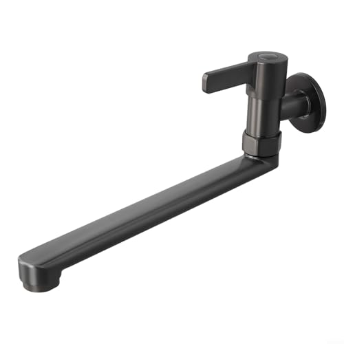 MeevrgR Grifo giratorio extendido, rotación versátil y diseño de una sola manija, para áreas de cocina y piscina, acceso de agua fría montado en la pared (25 cm)