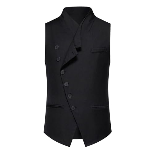 Men's Outerwear Vests Fashion Casual Wedding Party Neck Pocket Button Suit Vest