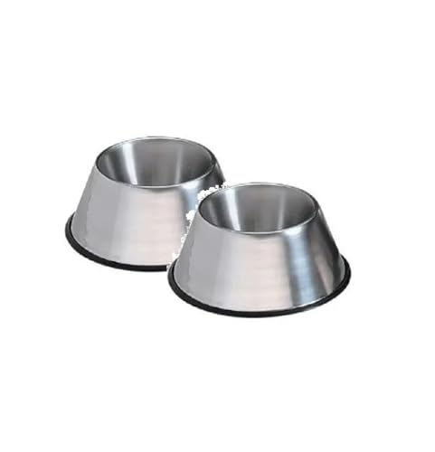 Long Ear Dog Bowl Dish 32oz. Keeps Canine Ears Dry and Clean Stainless Steel Non-Skid (2 Dishes)