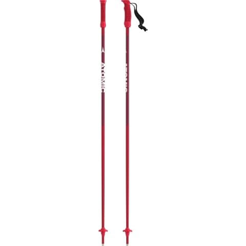 ATOMIC AMT Jr Alpine Ski Poles, Red Cover