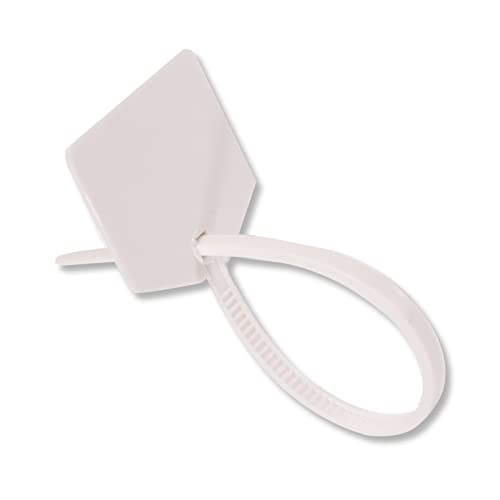 Image of Waterproof Shipping Tags, Self Locking Nylon Writable Marker Ties Luggage Identification Tags, Plastic Straps Label Mark Tag, Seal Tags Zip Tie for Labeling 100pcs (White)