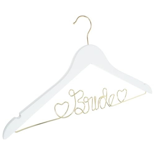 CLISPEED Gruccia per Abito da Sposa in Legno Massello Decorazione Filo Metallico a Forma di Sposa Appendiabiti Antiscivolo per Matrimonio Souvenir Elegante per Negozi e Cerimonie Nuziali