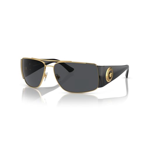 Versace VE2163 Rectangular Sunglasses Bundle for Men for Women, Gold/Grey - image 1