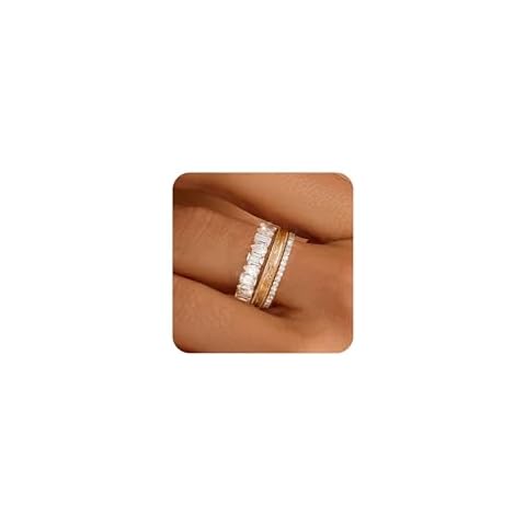 FUNEIA Stackable Gold Ring Set Cover