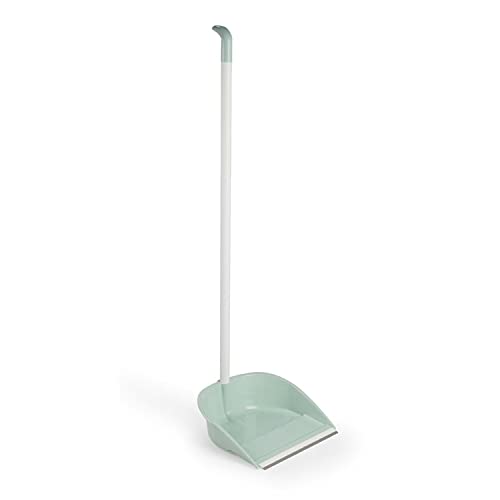 CABLEPELADO Recogedor con Palo plástico engomado | Resistente | Limpieza hogar | Herramienta de Limpieza | Apto para Limpieza de Polvo, Basura, Ceniza u Hojas | 84 cm Altura x 26 cm Ancho | Verde