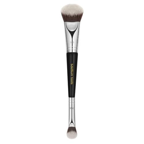 Bdellium Tools Professional Makeup Brush - Maestro Series 969 Double-ended BDHD Phase II/Phase III - With All-Vegan Synthetic Fibers, For Versatile Application and Blending (Black, 1pc)