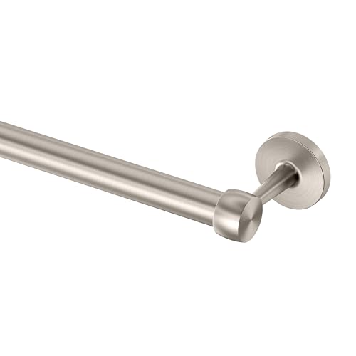 Image of Gatco 5210SN Gibson Towel Bar, Satin Nickel Wall Mounted Bathroom Towel Holder Rack, Modern Bath Hardware Accessory