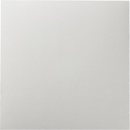 Nexus Self Adhesive 12-Inch Vinyl Floor Tiles, 20 Tiles - 12' x 12', White Slate Pattern - Peel & Stick, DIY Flooring for Kitchen, Dining Room, Bedrooms & Bathrooms by Achim Home Décor