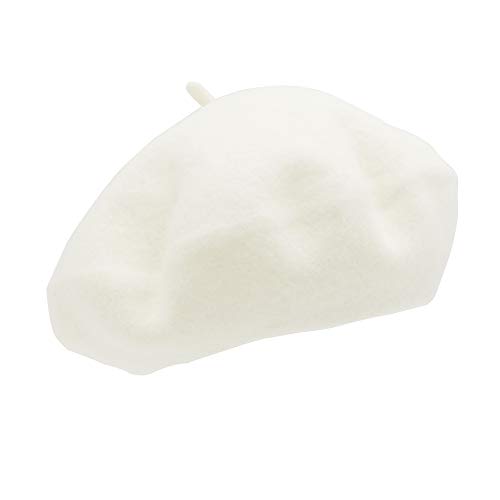 Umeepar Chapeau béret français en Laine Couleur Unie Chapeau d'hiver pour Femme, Blanc Cover