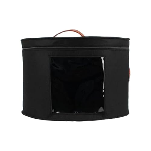 Deevoka Hat Box Zipper Closure Home Storage Foldable Portable Carrier Cowboy Hat Holder, Black