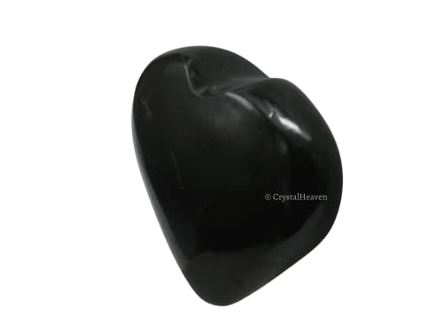 Image of Crystal Heaven Black Tourmaline Heart Palm Pebbles Stones For Anxiety Stress Relief Massage-Aaa Grade Original Healing Gemstone Agate Heart Palm Stone For Yoga Meditation Spiritual