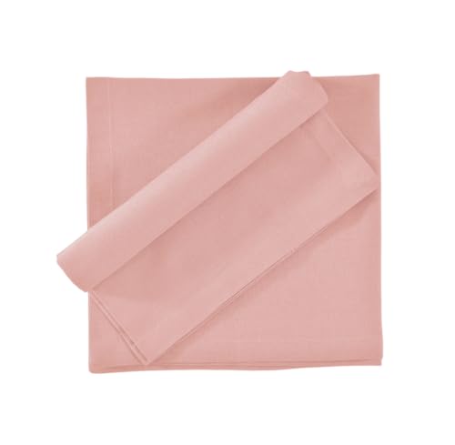 Image of FINGERCRAFT Table Napkins 18x18 Inches Set of 6 Cotton Linen Blend Fabric Dinner Cloth Napkins Washable and Reusable, Good Absorbency for Home, Parties, Hotels (Blush Pink)