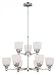 Nine Light Nickel Up Chandelier