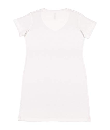 LAT Ladies 100% Cotton Jersey Short Sleeve V-Neck Swim Cover-up Dress (3522)2