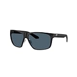 Costa Del Mar Sunglasses For Men - Trades Mens Polarized Sunglasses - Fishing, Boating & Beach UV Protection - Size 60 - Black/Gray 580P