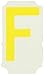 Brady 5060-F Vinyl (B-933), 2" Height Yellow Gothic Quik-Align, Legend "F" (Package of 10)