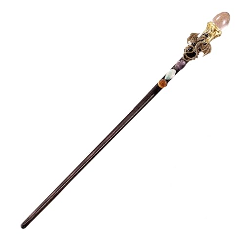 Crystal - Baguettes de mago de 30 cm en cristales | Magic Staff Cosplay Accessory | Cetro de Halloween para Sorcerer Disfray Child Adulto Fancy Adulto