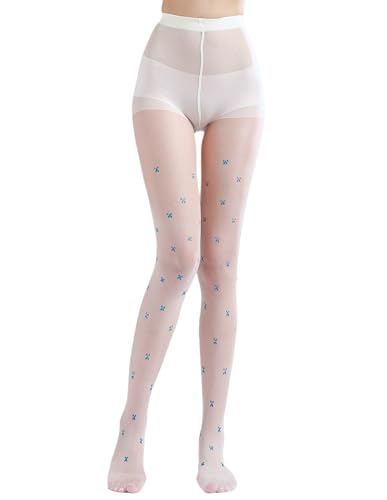 Image of Sahabowi Women Tights, Sheer High Waist Pantyhose, Vintage Control Top Stockings, Siwa9