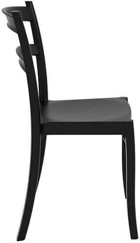 Chaise de jardin empilable noire Tiffany résistante UV - 8