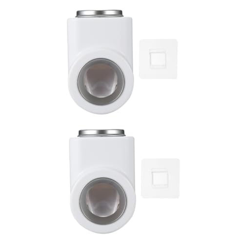 Cabilock 2pcs Multipurpose Wall-Mounted Toothpaste Dispenser and Storage Rack Nail Installation for Toothpaste -Bearing Design