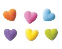 24pk Rainbow Heart Charms Cupcake Dessert Sugar Decoration Toppers with