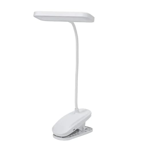 Quystetes Lámpara de Escritorio de Lectura Recargable por USB, Lámpara de Protección Ocular, Lámpara de Noche Plegable Portátil con Clip y Atenuación de Velocidades