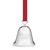 Reed and Barton Ornaments, 2025 Annual Christmas Bell Silverplate Ornament, Christmas Tree Decorations, Includes a Red Ribbon for Hanging, Winter Tree Decor, Winter Decorations (Silver, 1 Piece)