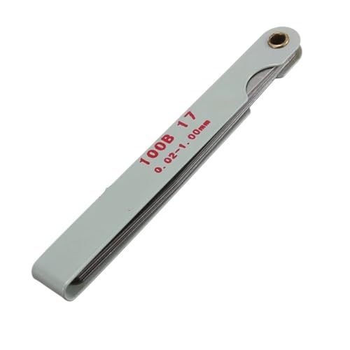 Calibrador de espesores (gauge) de acero inoxidable, 1 pieza, rango de medición de 0,02 a 1 mm, para ajuste de válvulas y calibración de holguras miniatura 1