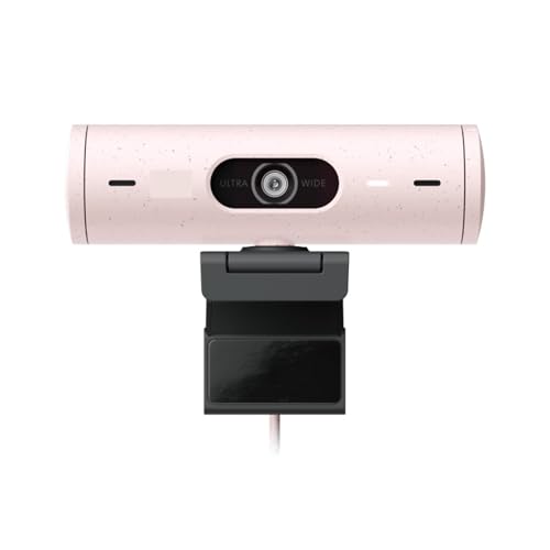 Webcam Full HD rose avec cadrage automatique et double micro intégré