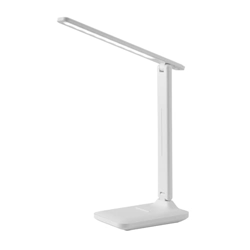 Marhynchus Lámpara de Escritorio LED, Lámpara de Mesa Plegable para el Cuidado de los Ojos con Puerto de Carga USB, 3 Temperaturas de Color, Brillo Ajustable de 10 W para (L (13x7x2,6 cm/5,1x2,8x1