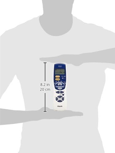 Hand holding the Omron HV-F128-J3 device, showing its compact size relative to a hand.
