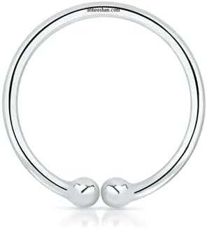 Pure 92.5 Sterling Silver Designer Press On Nose Ring - No Piercing required - Clip-On. Stylish and Latest Body Jewelry for Septum Couch Helix