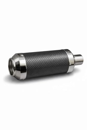 Image of AY Traders Universal Motorcycle Exhaust Silencer for Street Sports Bikes and Scooters, Carbon Fiber Design, Black