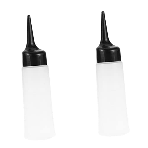 Ipetboom 2 Piezas De Envases Rellenables Botella De Tinte Para Cabello De Salón Blanca Botella Aplicadora Para El Cuero Cabelludo Envase De Tinte Para Cabello