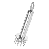 TOVINANNA Edelstahl Fleischklopfer mit Nadeln Rundes Fleischzartmacher Tool für Steak Rind Schwein Huhn und Lamm Gleichmäßige Fleischverteilung Schnelles Einstechen Vielseitig Einsetzbar