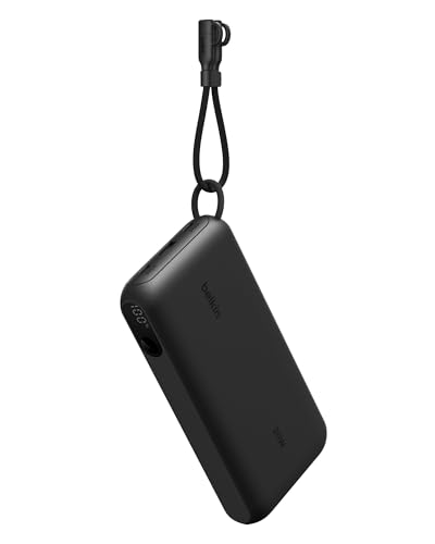 Belkin Power Bank, Caricabatterie Portatile USB-C da 20.000 mAh con 2 porte tipo C e 1 porta USB-A, display digitale, ricarica da 20 W per iPhone 16, Samsung Galaxy S25, Pixel 9, iPad e altri, Nero