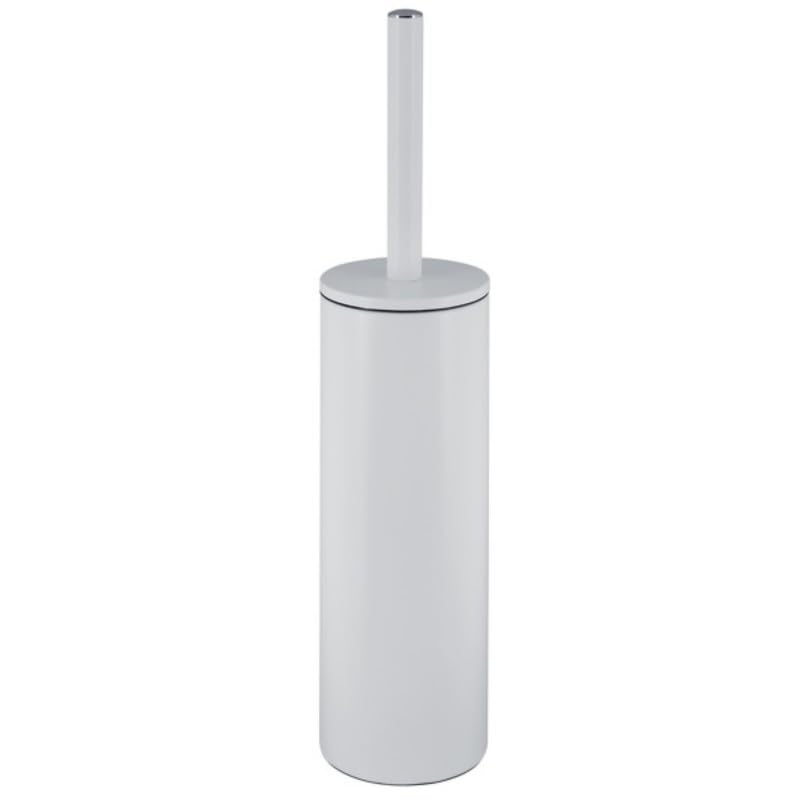 Spirella - Set Poubelle à Pédale + Brosse WC en Acier AKIRA - Fermeture Douce Easy-Close, Revêtement Anti Trace de Doigts - 21,4 x 17,6 x 30 cm - 5L - Blanc Mat