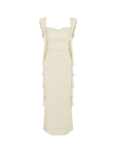 Image of CIDER Formal Dresses for Women Wedding Guest Dresses Summer Maxi Dress Sleeveless Mesh Ruffle Cocktail Dress Elegant Outfits