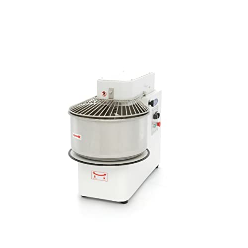 Pétrin à Spirale 50 L 30 Kg Pâte 2 Vitesses Bol Amovible 400V - Bol à Mélanger 50 Litres - Pétrin à Pâte - Pétrin à Spirale avec Cage de Sécurité - 30 Kilo
