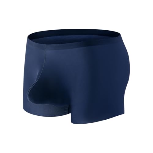 Cerahome Men's Pouch Trunks Ice Silk Enhance Underwear Briefs Low-Rise Ultra-Thin Bulge Pouch Sport Underpants