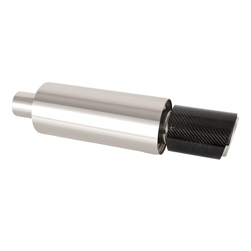 Krtopo Silencieux d'Échappement Voiture 63mm Bruit Echappement Sport Silencieux Voiture Acier Inoxydable Universel Pot Echappement Bord Roulé Droit Biseauté...